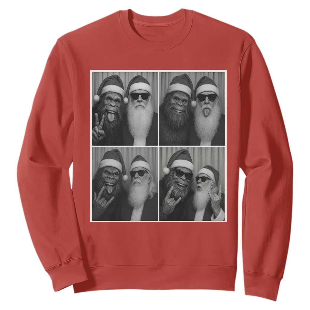 Funny Bigfoot Photobooth Christmas Sweatshirt Sasquatch Santa Claus Xmas TS14 Red Print Your Wear