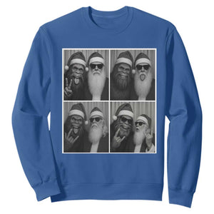 Funny Bigfoot Photobooth Christmas Sweatshirt Sasquatch Santa Claus Xmas TS14 Royal Blue Print Your Wear