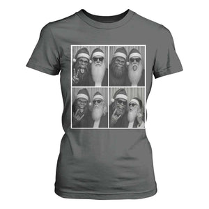 Funny Bigfoot Photobooth Christmas T Shirt For Women Sasquatch Santa Claus Xmas TS14 Dark Heather Print Your Wear