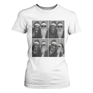Funny Bigfoot Photobooth Christmas T Shirt For Women Sasquatch Santa Claus Xmas TS14 White Print Your Wear