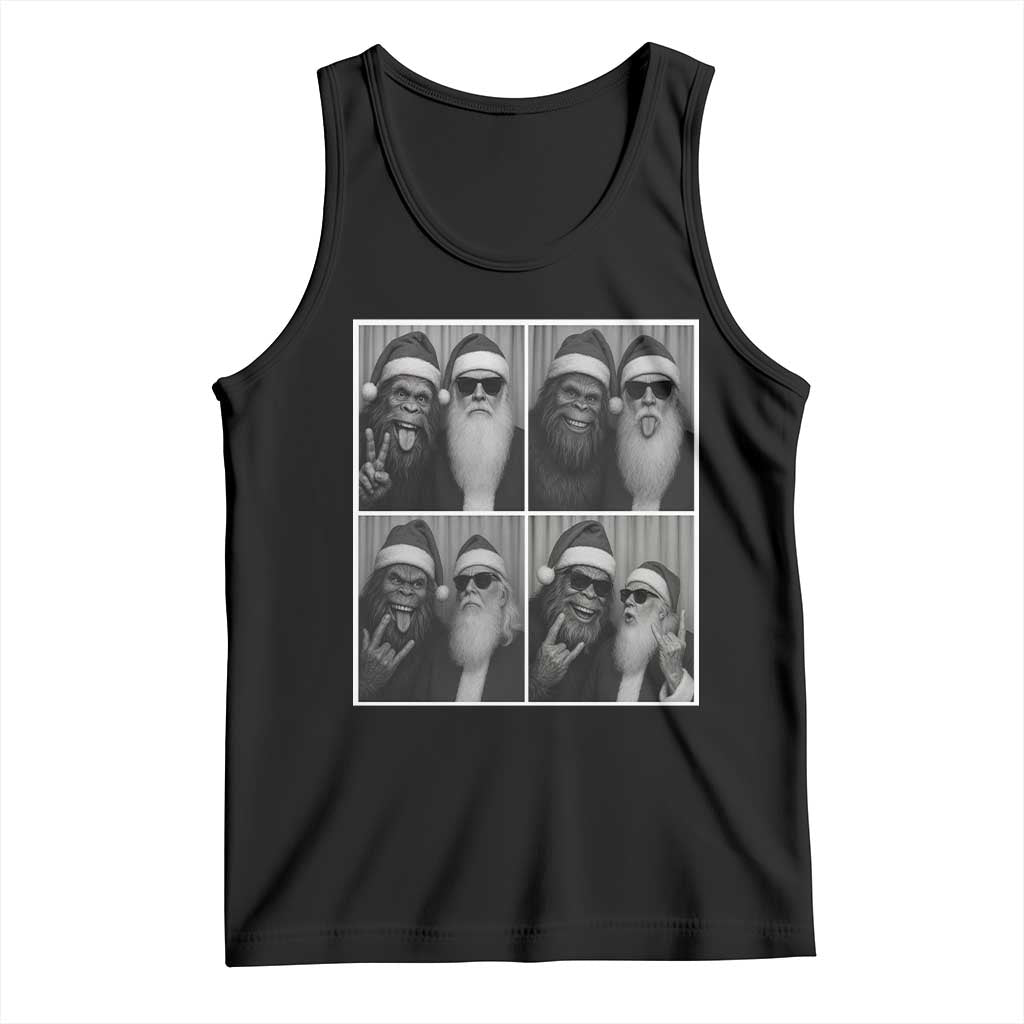 Funny Bigfoot Photobooth Christmas Tank Top Sasquatch Santa Claus Xmas TS14 Black Print Your Wear