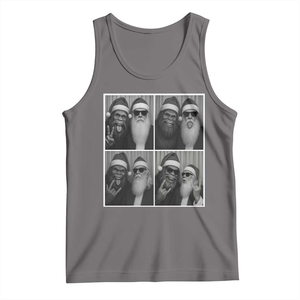 Funny Bigfoot Photobooth Christmas Tank Top Sasquatch Santa Claus Xmas TS14 Deep Heather Print Your Wear