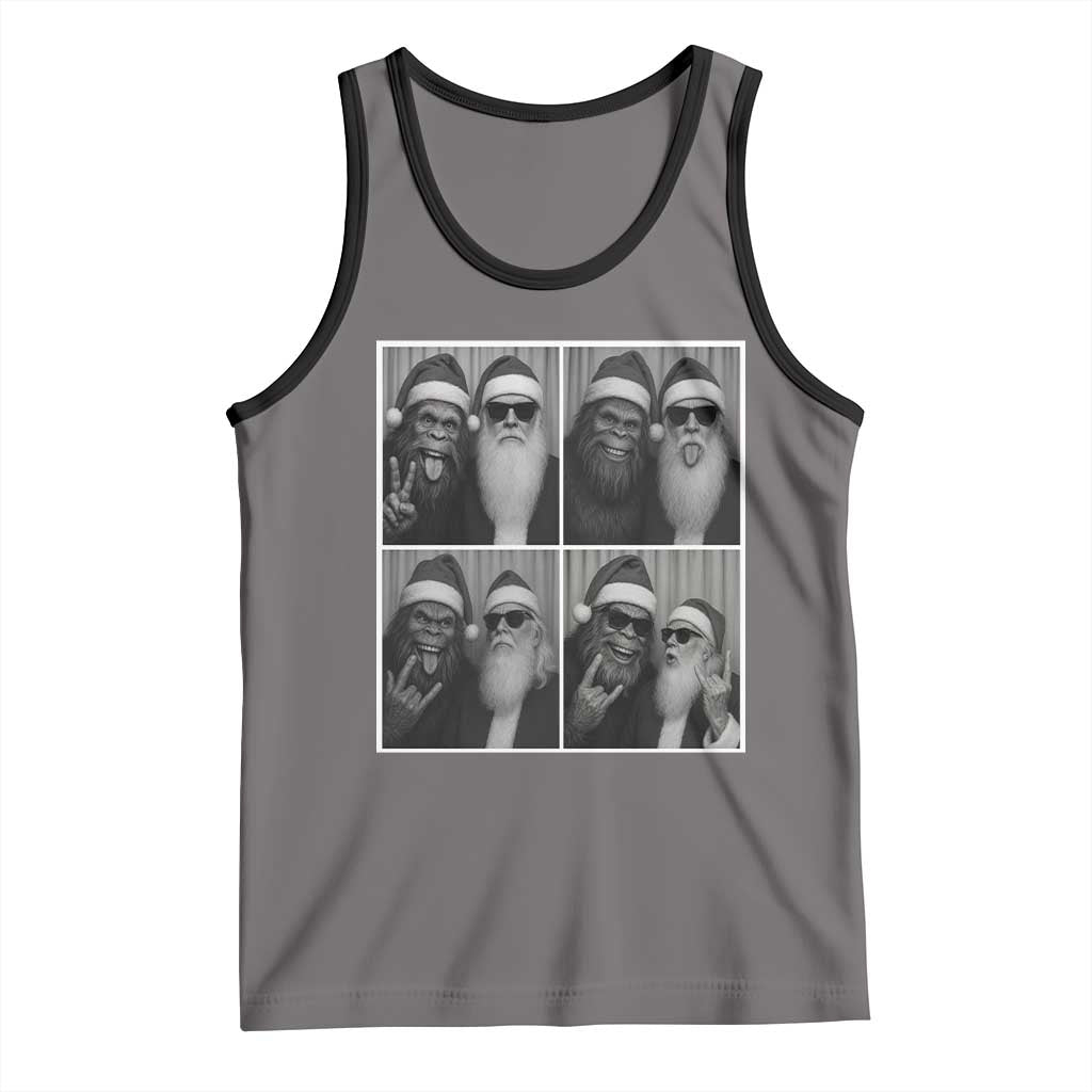 Funny Bigfoot Photobooth Christmas Tank Top Sasquatch Santa Claus Xmas TS14 Deep Heather Black Print Your Wear