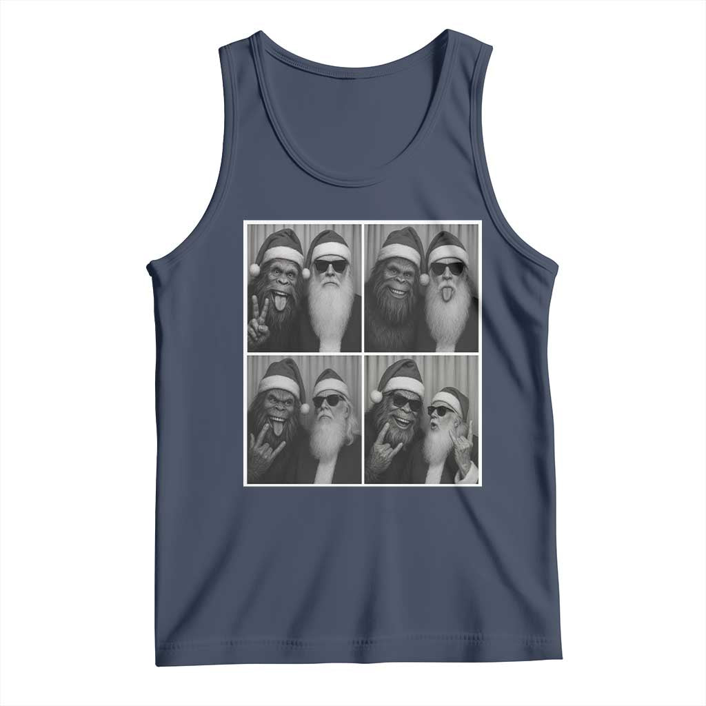 Funny Bigfoot Photobooth Christmas Tank Top Sasquatch Santa Claus Xmas TS14 Navy Print Your Wear