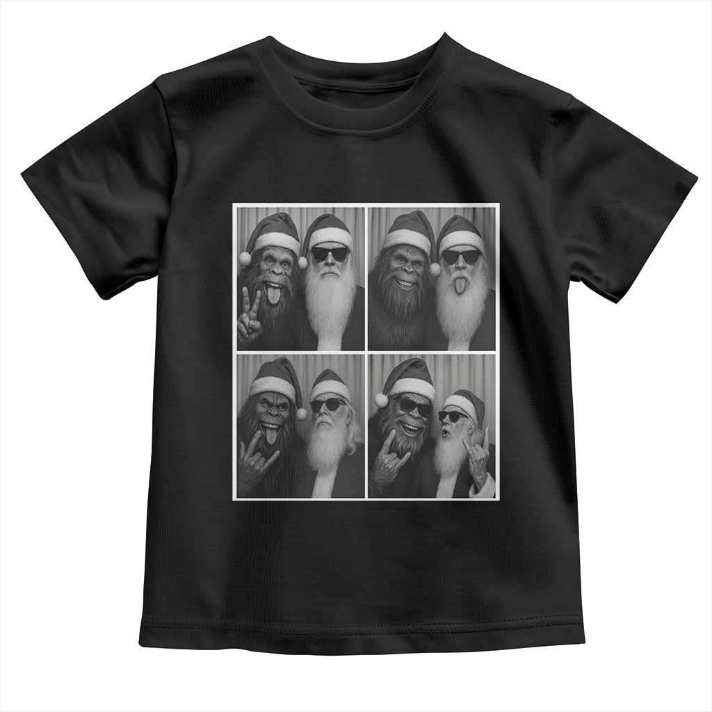 Funny Bigfoot Photobooth Christmas Toddler T Shirt Sasquatch Santa Claus Xmas TS14 Black Print Your Wear