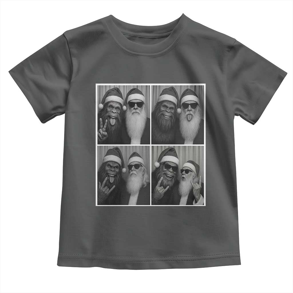 Funny Bigfoot Photobooth Christmas Toddler T Shirt Sasquatch Santa Claus Xmas TS14 Dark Heather Print Your Wear