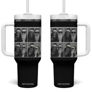 Funny Bigfoot Photobooth Christmas Tumbler With Handle Sasquatch Santa Claus Xmas TS14 One Size: 40 oz Black Print Your Wear