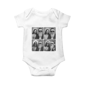 Funny Bigfoot Photobooth Christmas Baby Onesie Sasquatch Jesus Christian Xmas TS14 White Print Your Wear