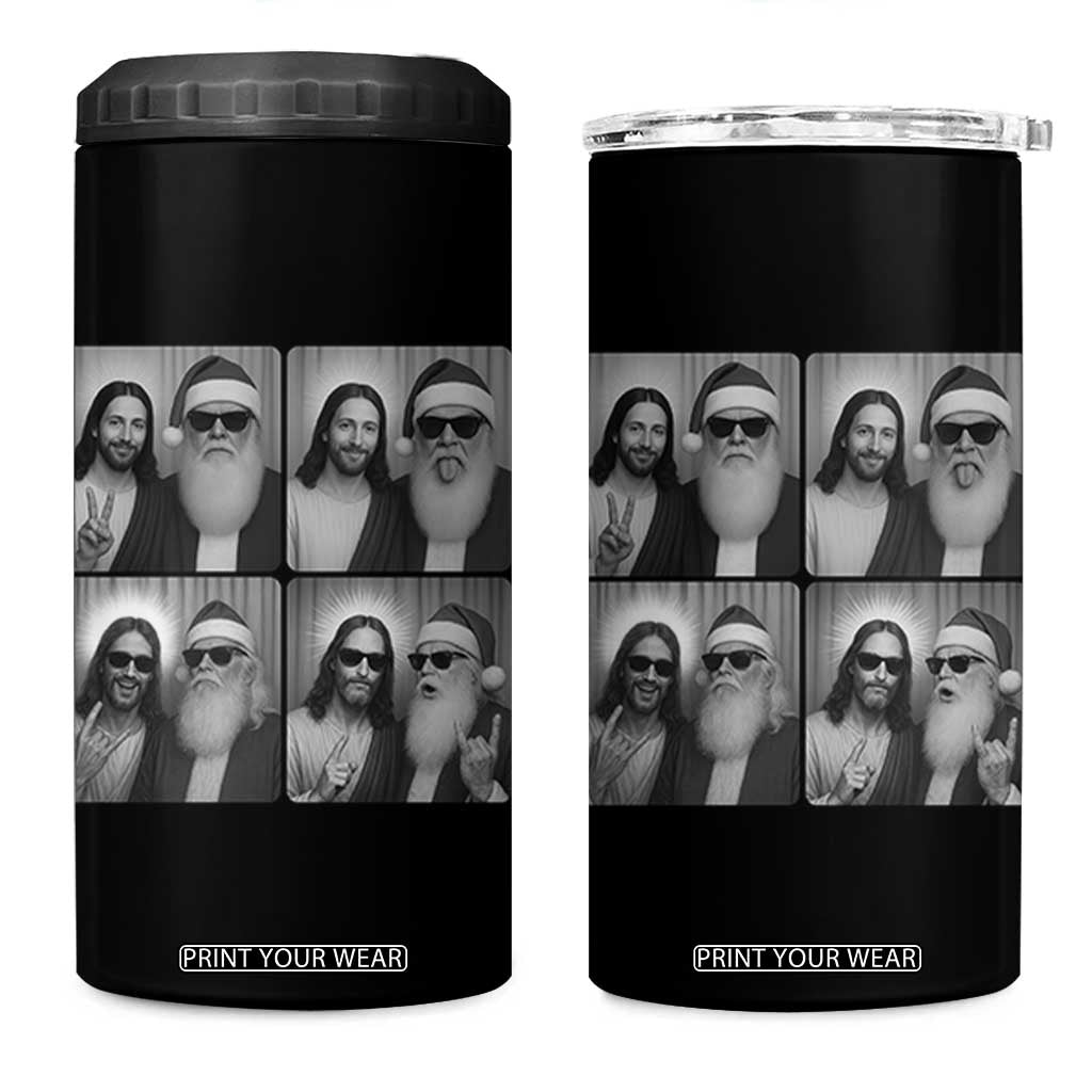 Funny Bigfoot Photobooth Christmas 4 in 1 Can Cooler Tumbler Sasquatch Jesus Christian Xmas TS14 One Size: 16 oz Black Print Your Wear