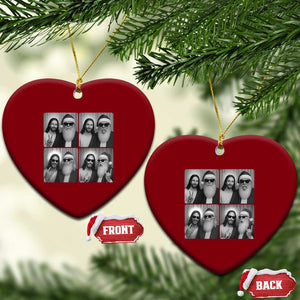 Funny Bigfoot Photobooth Xmas Ceramic Ornament Sasquatch Jesus Christian Xmas TS14 Print Your Wear