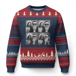 Funny Bigfoot Photobooth Xmas Ugly Christmas Sweater Sasquatch Jesus Christian Xmas TS14 Navy Red Print Your Wear