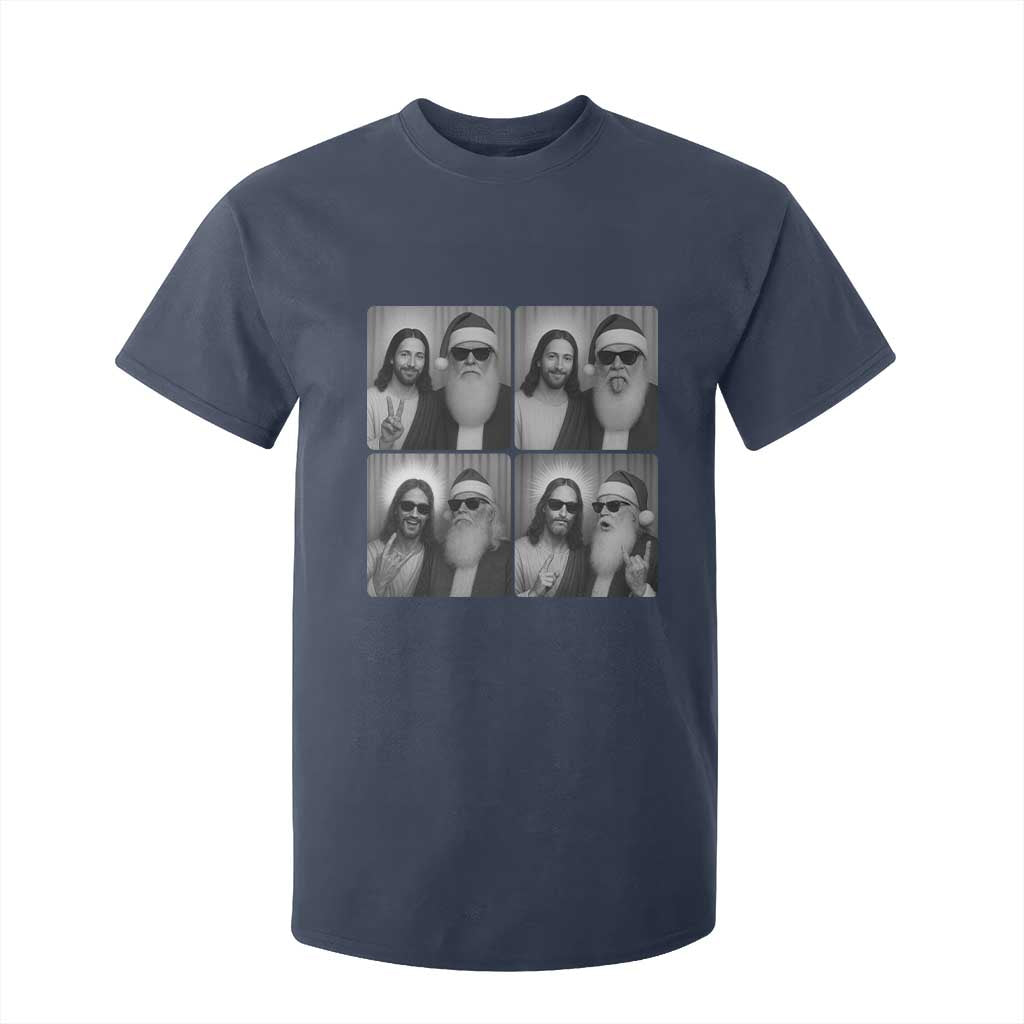 Funny Bigfoot Photobooth Christmas T Shirt For Kid Sasquatch Jesus Christian Xmas TS14 Navy Print Your Wear