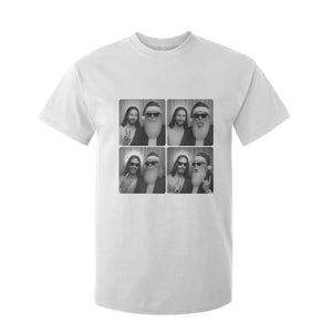 Funny Bigfoot Photobooth Christmas T Shirt For Kid Sasquatch Jesus Christian Xmas TS14 White Print Your Wear