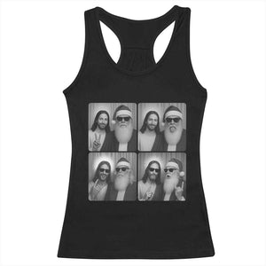 Funny Bigfoot Photobooth Christmas Racerback Tank Top Sasquatch Jesus Christian Xmas - Print Your Wear