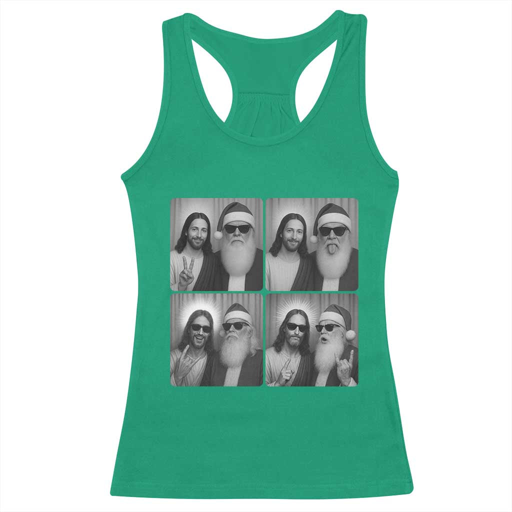 Funny Bigfoot Photobooth Christmas Racerback Tank Top Sasquatch Jesus Christian Xmas TS14 Irish Green Print Your Wear