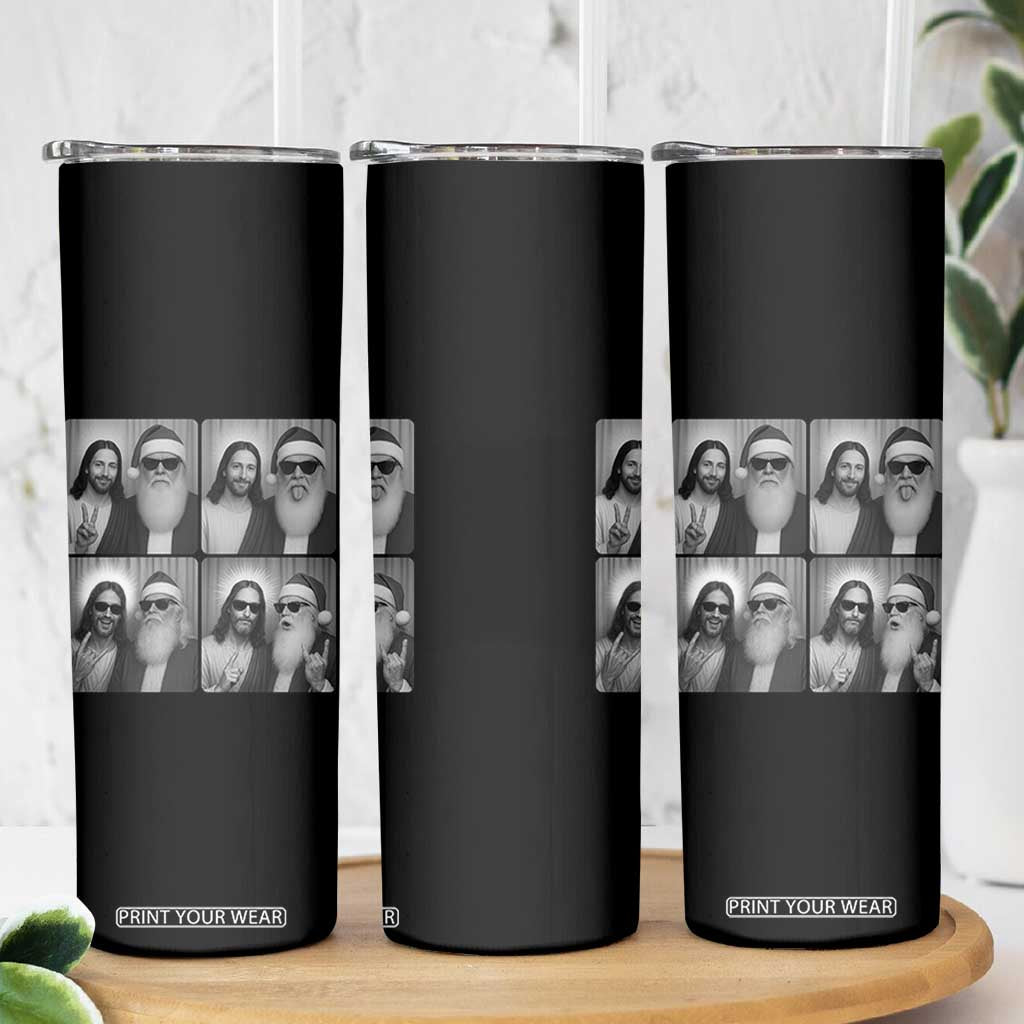 Funny Bigfoot Photobooth Christmas Skinny Tumbler Sasquatch Jesus Christian Xmas TS14 Print Your Wear