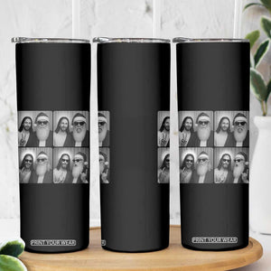Funny Bigfoot Photobooth Christmas Skinny Tumbler Sasquatch Jesus Christian Xmas TS14 Print Your Wear