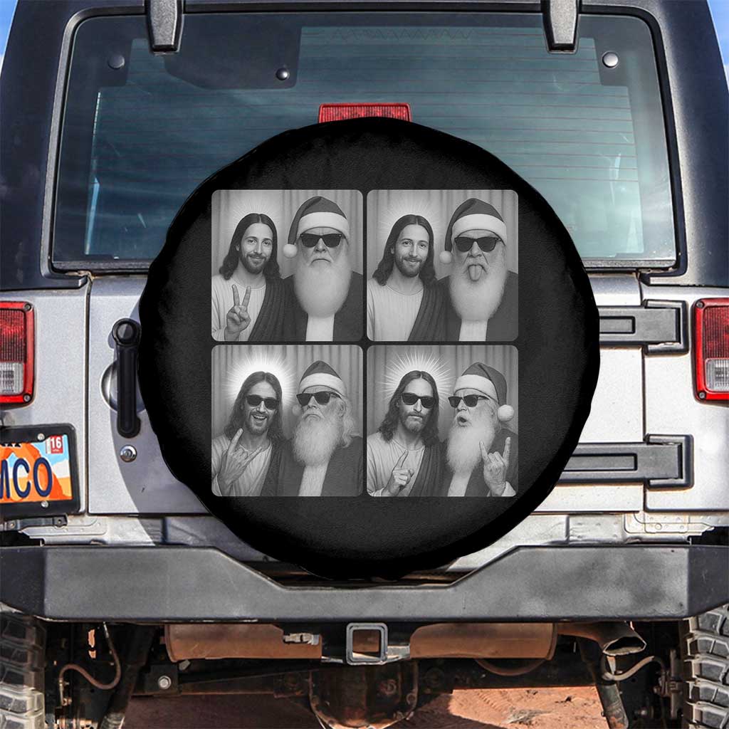 Funny Bigfoot Photobooth Christmas Spare Tire Cover Sasquatch Jesus Christian Xmas TS14 No hole Black Print Your Wear