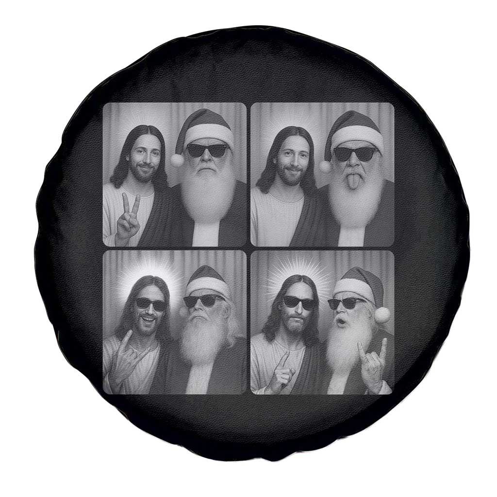 Funny Bigfoot Photobooth Christmas Spare Tire Cover Sasquatch Jesus Christian Xmas TS14 Print Your Wear
