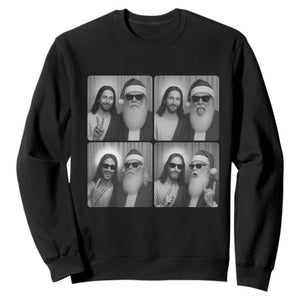Funny Bigfoot Photobooth Christmas Sweatshirt Sasquatch Jesus Christian Xmas TS14 Black Print Your Wear