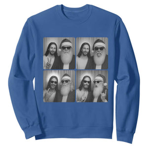 Funny Bigfoot Photobooth Christmas Sweatshirt Sasquatch Jesus Christian Xmas TS14 Royal Blue Print Your Wear