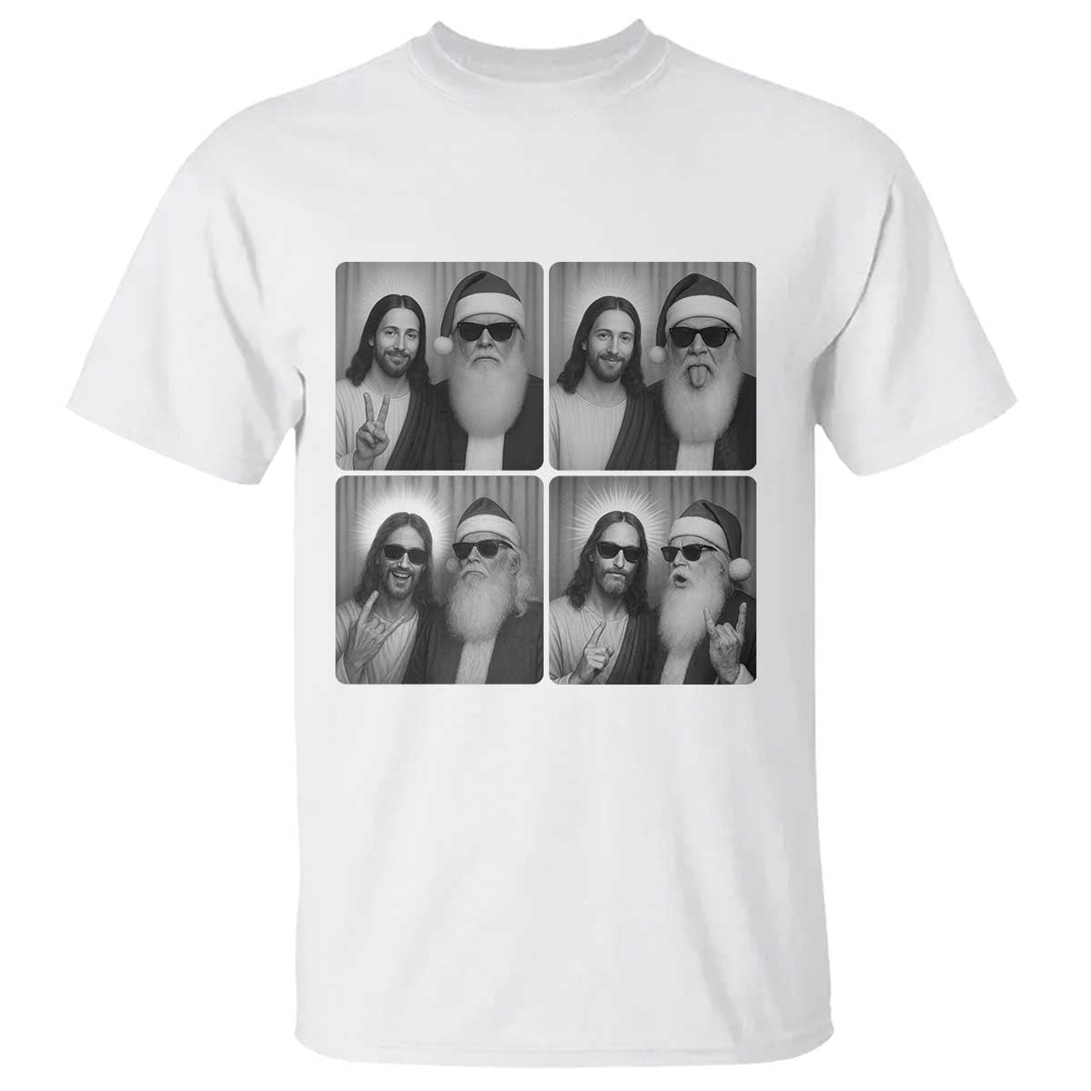 Funny Bigfoot Photobooth Christmas T Shirt Sasquatch Jesus Christian Xmas TS14 White Print Your Wear