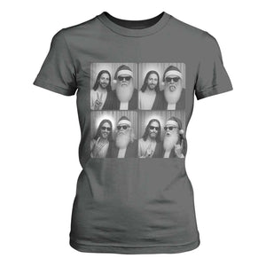 Funny Bigfoot Photobooth Christmas T Shirt For Women Sasquatch Jesus Christian Xmas TS14 Dark Heather Print Your Wear