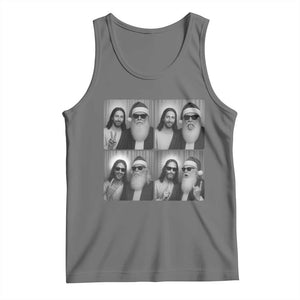 Funny Bigfoot Photobooth Christmas Tank Top Sasquatch Jesus Christian Xmas TS14 Black Heather Print Your Wear