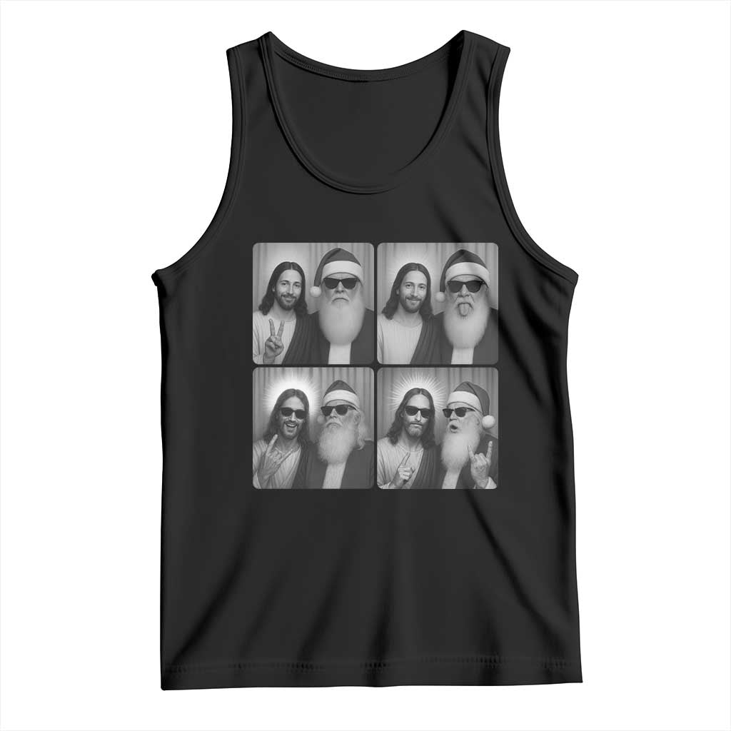 Funny Bigfoot Photobooth Christmas Tank Top Sasquatch Jesus Christian Xmas TS14 Black Print Your Wear