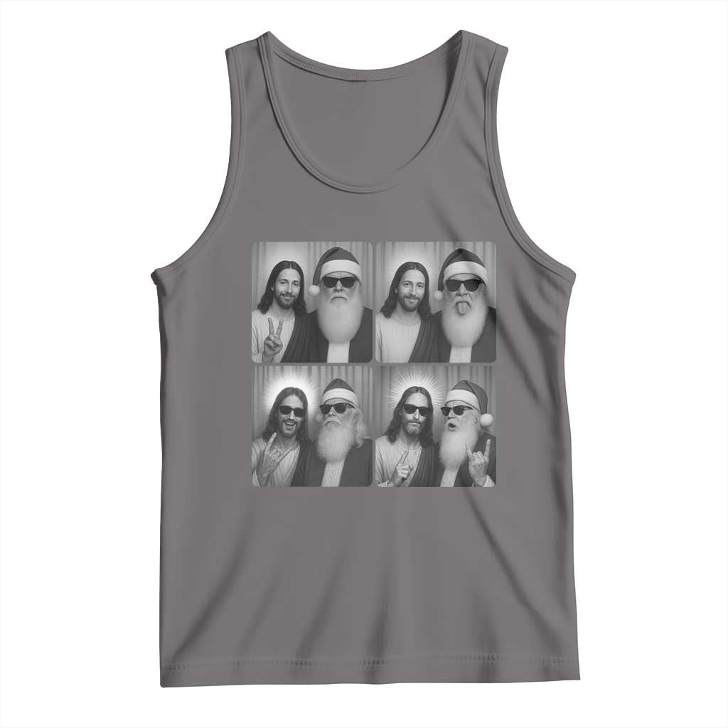 Funny Bigfoot Photobooth Christmas Tank Top Sasquatch Jesus Christian Xmas TS14 Deep Heather Print Your Wear