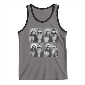 Funny Bigfoot Photobooth Christmas Tank Top Sasquatch Jesus Christian Xmas TS14 Deep Heather Black Print Your Wear