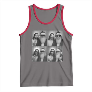 Funny Bigfoot Photobooth Christmas Tank Top Sasquatch Jesus Christian Xmas TS14 Deep Heather Red Print Your Wear