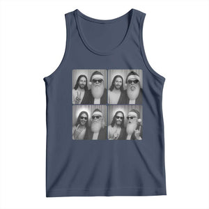 Funny Bigfoot Photobooth Christmas Tank Top Sasquatch Jesus Christian Xmas TS14 Navy Print Your Wear