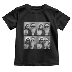 Funny Bigfoot Photobooth Christmas Toddler T Shirt Sasquatch Jesus Christian Xmas TS14 Black Print Your Wear