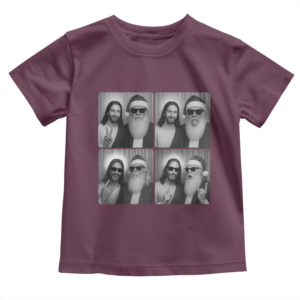 Funny Bigfoot Photobooth Christmas Toddler T Shirt Sasquatch Jesus Christian Xmas TS14 Maroon Print Your Wear