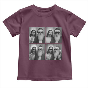 Funny Bigfoot Photobooth Christmas Toddler T Shirt Sasquatch Jesus Christian Xmas TS14 Maroon Print Your Wear