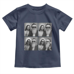 Funny Bigfoot Photobooth Christmas Toddler T Shirt Sasquatch Jesus Christian Xmas TS14 Navy Print Your Wear