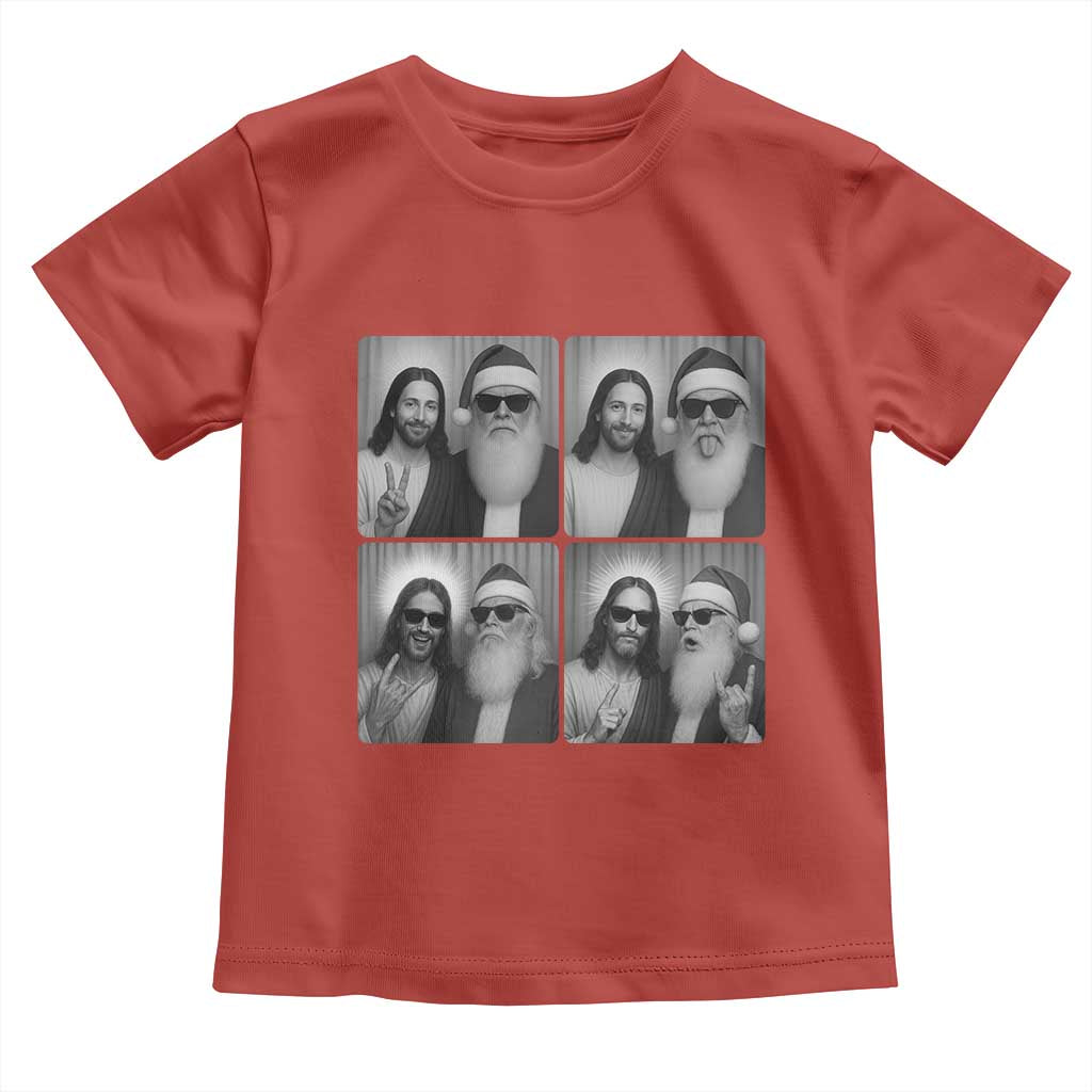 Funny Bigfoot Photobooth Christmas Toddler T Shirt Sasquatch Jesus Christian Xmas TS14 Red Print Your Wear