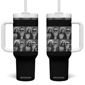 Funny Bigfoot Photobooth Christmas Tumbler With Handle Sasquatch Jesus Christian Xmas TS14 One Size: 40 oz Black Print Your Wear