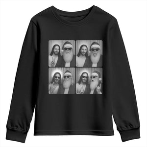 Funny Bigfoot Photobooth Christmas Youth Sweatshirt Sasquatch Jesus Christian Xmas TS14 Black Print Your Wear
