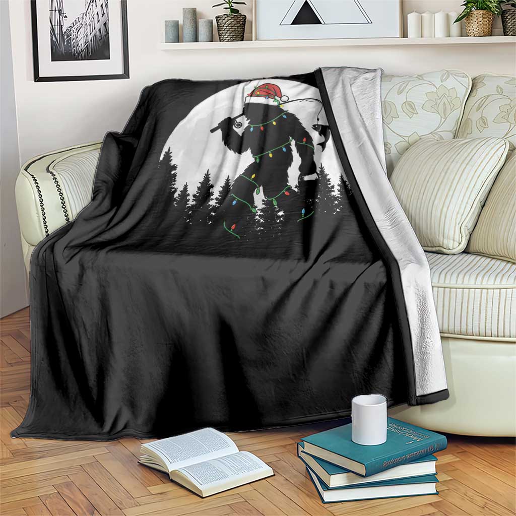 Funny Bigfoot Fishing Christmas Throw Blanket Sasquatch Moon Fisherman TS14 Print Your Wear