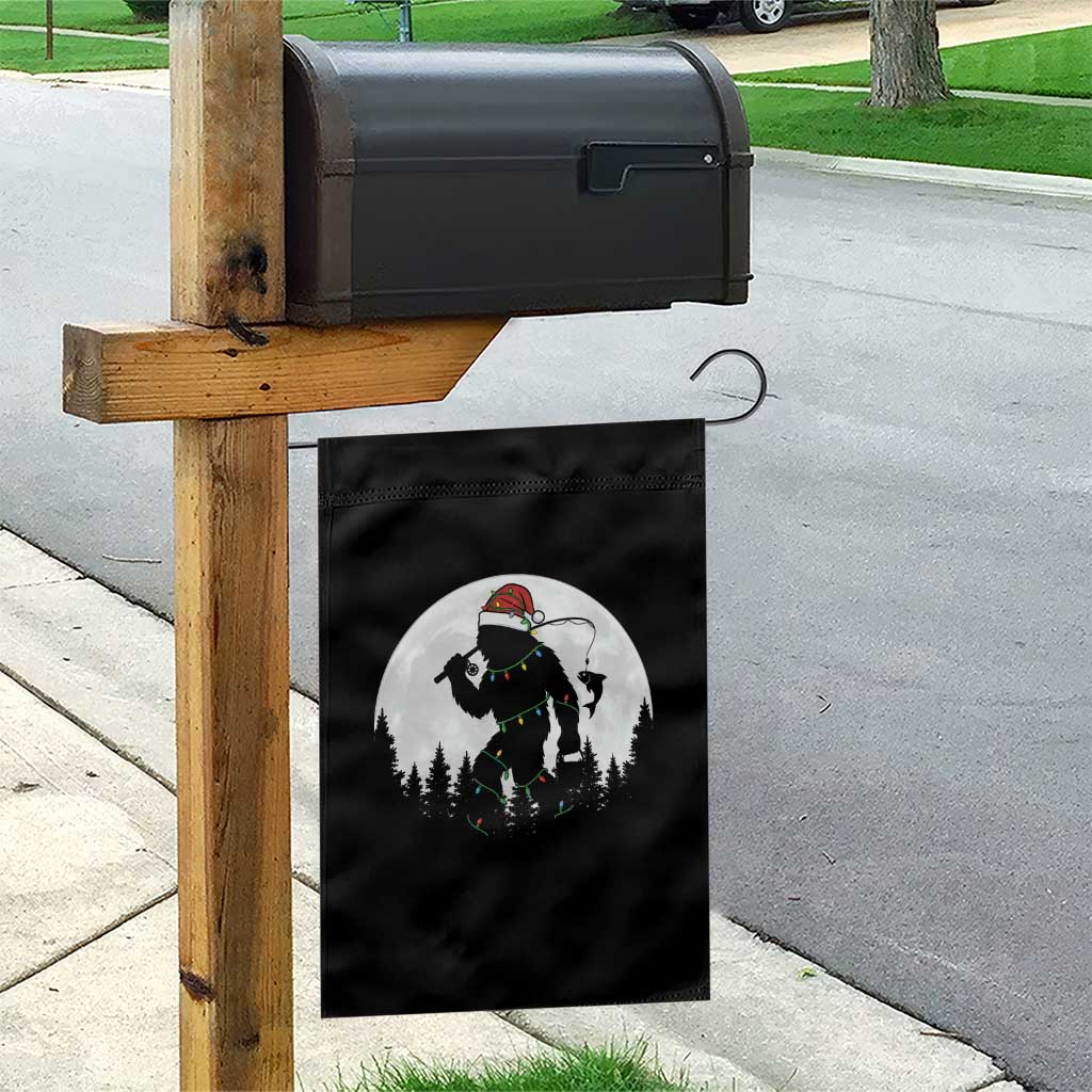 Funny Bigfoot Fishing Christmas Garden Flag Sasquatch Moon Fisherman TS14 Print Your Wear