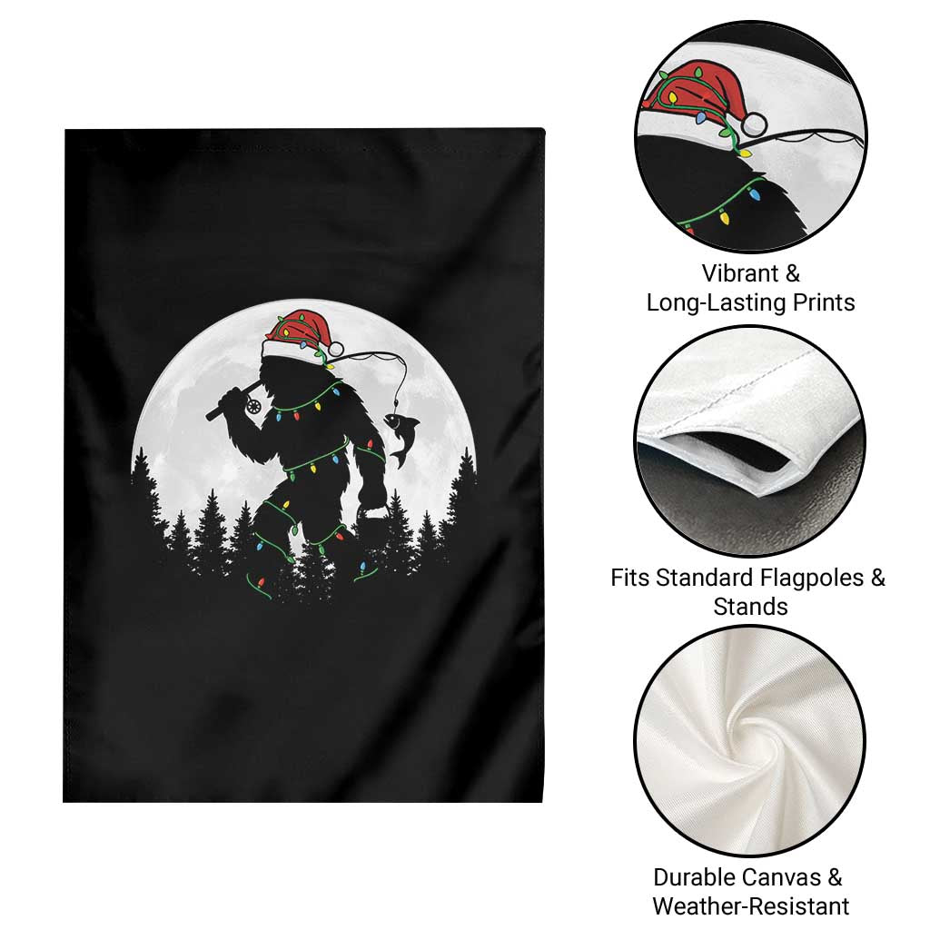 Funny Bigfoot Fishing Christmas Garden Flag Sasquatch Moon Fisherman TS14 Print Your Wear