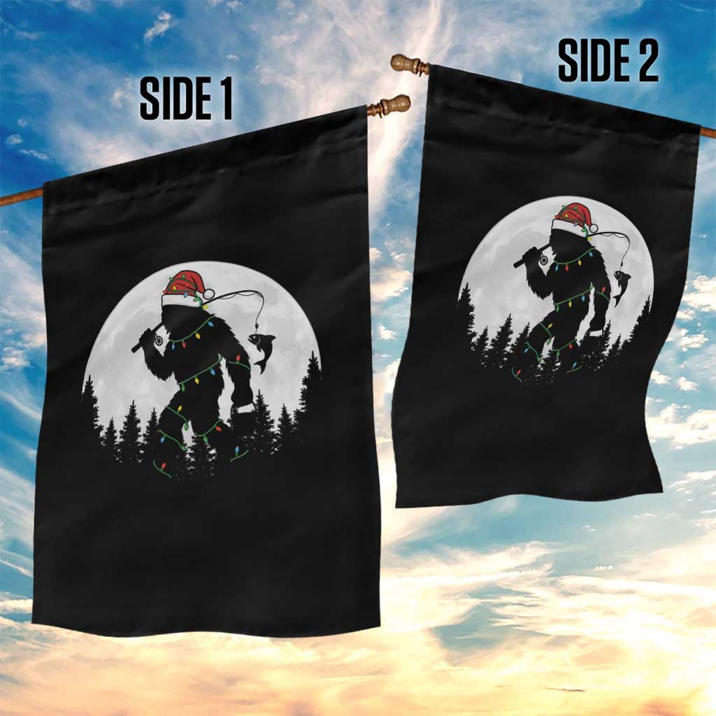 Funny Bigfoot Fishing Christmas Garden Flag Sasquatch Moon Fisherman TS14 Print Your Wear