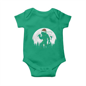 Funny Bigfoot Fishing Christmas Baby Onesie Sasquatch Moon Fisherman TS14 Irish Green Print Your Wear