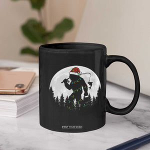 Funny Bigfoot Fishing Christmas Coffee Mug Sasquatch Moon Fisherman TS14 Print Your Wear
