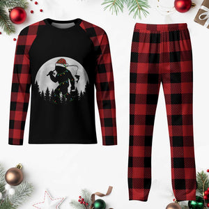 Funny Bigfoot Fishing Christmas Plaid Pajama Set Sasquatch Moon Fisherman TS14 Buffalo Plaid Print Your Wear