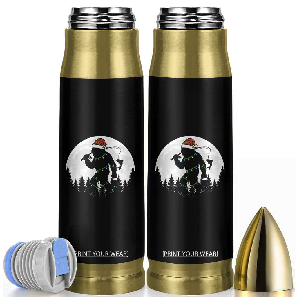 Funny Bigfoot Fishing Christmas Bullet Tumbler Sasquatch Moon Fisherman TS14 Black Print Your Wear