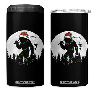 Funny Bigfoot Fishing Christmas 4 in 1 Can Cooler Tumbler Sasquatch Moon Fisherman TS14 One Size: 16 oz Black Print Your Wear