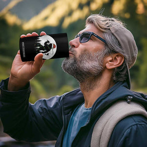 Funny Bigfoot Fishing Christmas 4 in 1 Can Cooler Tumbler Sasquatch Moon Fisherman TS14 Print Your Wear